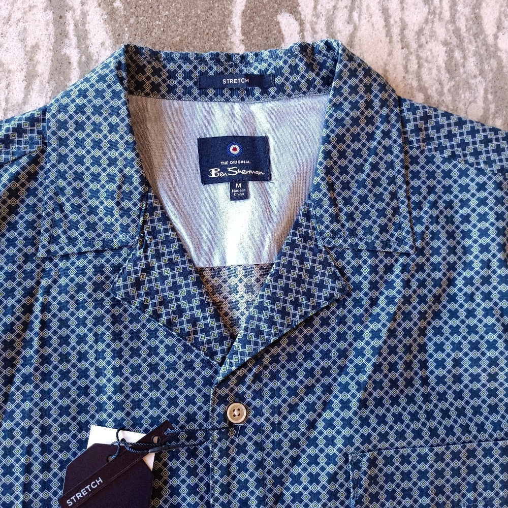 Ben Sherman Men's Short Sleeve Button Down Shirt New Size Medium